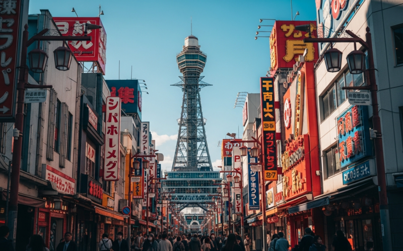 Shinsekai area in Osaka