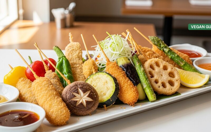 Vegan Kushikatsu in Osaka: Plant-Based Skewers in Shinsekai