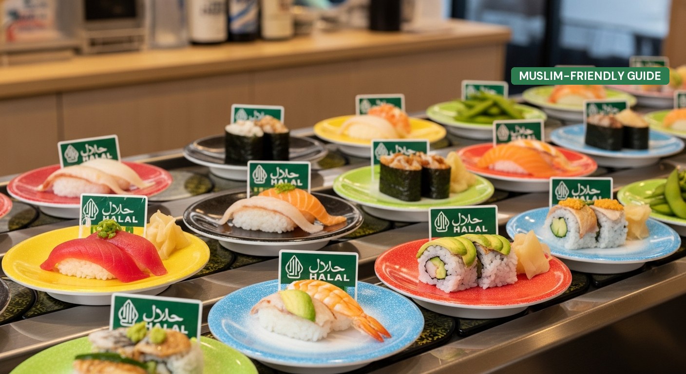 Halal Kaiten Sushi in Osaka: Muslim-Friendly Restaurants