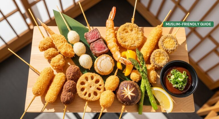 Halal Kushikatsu in Osaka: Pork-Free Deep-Fried Skewers