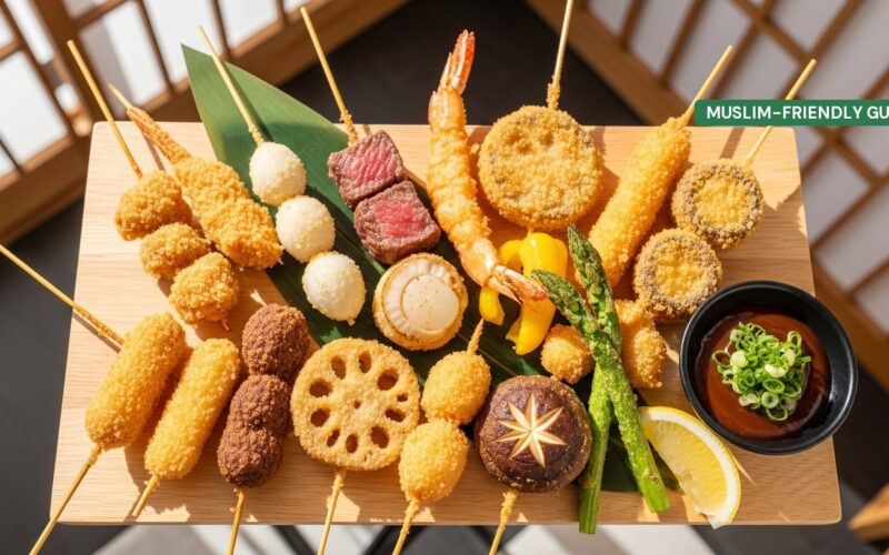 Halal Kushikatsu in Osaka: Pork-Free Deep-Fried Skewers